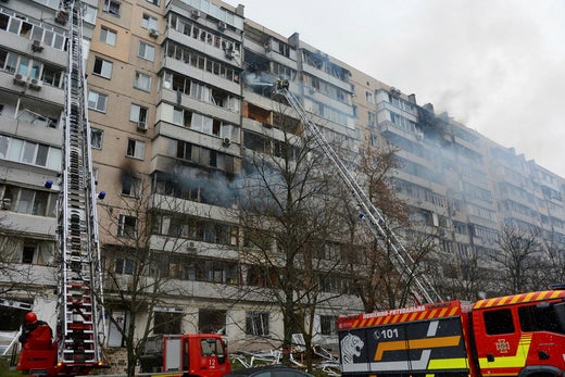 The Ukrainian Security Service urges all residents to stop using street-facing webcams.  Image from the attacks on Kiev on January 2.